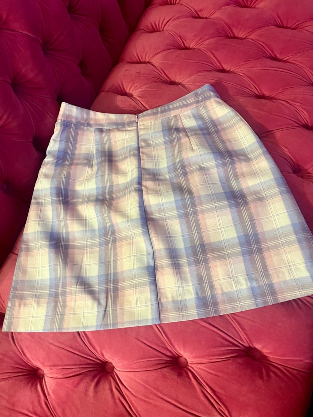 BURRYCO 2pc Blouse & Skirt Set -
Size 0 - Lilac Floral Plaid Jacket & Mini Skirt - Picture 9 of 16